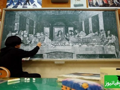 خلاقیت هوش پران دانش آموز ایرانی روی تخته سیاه کلاس حماسه آفرید/ حتی معلم دلش نیومد این اثر هنری رو پاک کنه انگار کار فضایی هاست!