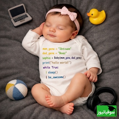 (عکس) خلاقیت والدین برنامه‌نویس؛ نوزادی که تولدش با کد تعریف شد