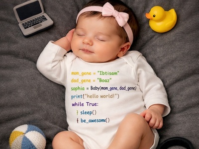 (عکس) خلاقیت والدین برنامه‌نویس؛ نوزادی که تولدش با کد تعریف شد