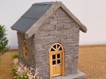 ویدیو/ مراحل ساخت مینی خانۀ سیمانی مناسب برای سکونت آدم کوچولوهای مینیاتوری/ حداقل سایز XXL میساختی!