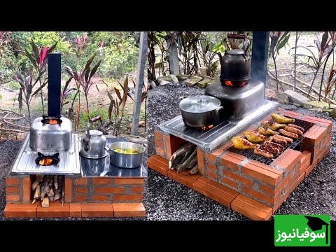 خلاقیت تحسین برانگیز مرد هنرمند برای ساخت اجاق گاز چوبی با سینک متفاوت / ایدهای که رو دست ندارد 😍+ ویدئو