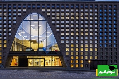 (عکس) بزرگ‌ترین کتابخانه دانشگاه مرکزی هلسینکی با معماری فوق مدرن و لاکچری/ طراحی باشکوه و بینظیر نما با تلفیق خطوط منحنی و مستقیم