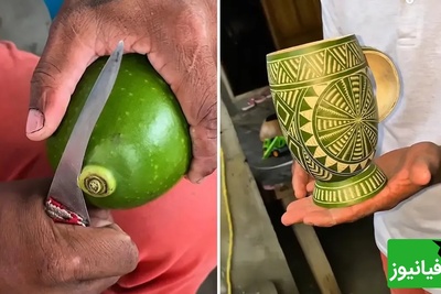 خلاقیت تحسین‌برانگیز یک جوان برای خلق اثری که به چشمانتان هم شک می‌کنید / از میوه استوایی تا ماگ لوکس