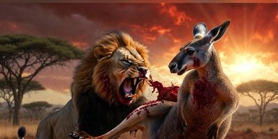 (ویدئو) مستند حیات وحش حیوانات/ ماجرای امروز: وقتی کانگورو از نقش شکار خارج می‌شود؛ انتقام سخت از شیر گرسنه!