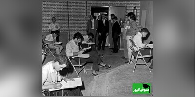 تصاویر برگزاری کنکور سراسری و آزمون گزینش دانشجو در موسسات عالی ایران در سال 1354/ پذیرش 945 نفر برای دورۀ لیسانس شبانۀ دانشگاه تهران