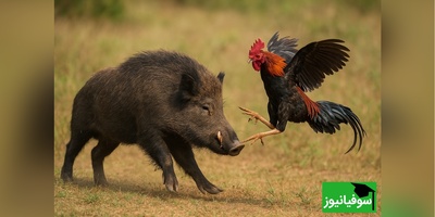 ویژه علاقه مندان به مستند حیات وحش حیوانات/ راز بقا؛ این داستان: نبرد حیرت انگیز و باورنکردنی گراز و خروس جنگی/ حالا کُت تن کیه؟