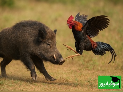 ویژه علاقه مندان به مستند حیات وحش حیوانات/ راز بقا؛ این داستان: نبرد حیرت انگیز و باورنکردنی گراز و خروس جنگی/ حالا کُت تن کیه؟