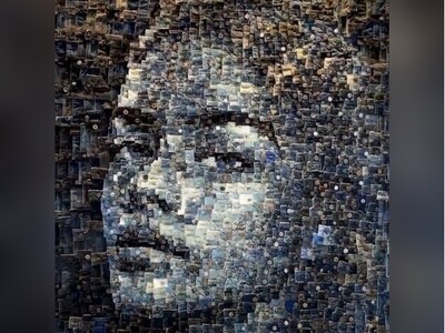 ویدیو/ هنر خارق‌العاده و دیدنی هنرمندی خوش‌ذوق با طراحی بی‌عیب و نقص چهرۀ یک دختر با هزاران دکمۀ شلوار لی