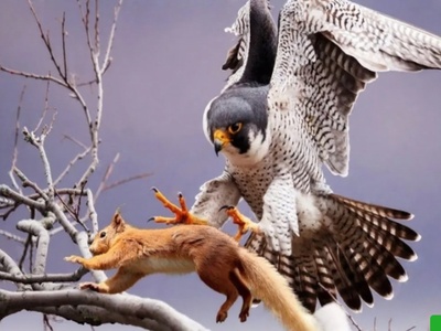 (ویدیو) مستند حیات وحش/ سنجابی که شاهد شکار وحشی همنوعش با شاهین شد