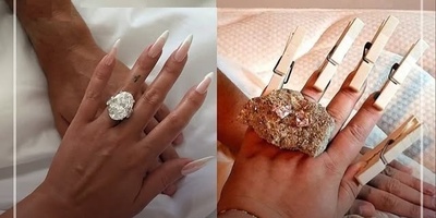 سوژه جدید فضای مجازی با انگشتر الماس و درشت جورجینا بعد از خواستگاری رونالدو / ماشالا مردم سنگ تموم گذاشتن  🤣