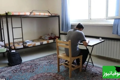 عکس/خلاقیت خنده دار دانشجوی ایرانی برای ساخت میز تحریر با جعبه انگور در خوابگاه دانشجویی حماسه آفرید