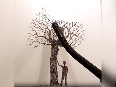 ویدیو/ خلق شاهکاری بی‌نظیر از هنری بدون مرز با کمک خلاقیت و آتش