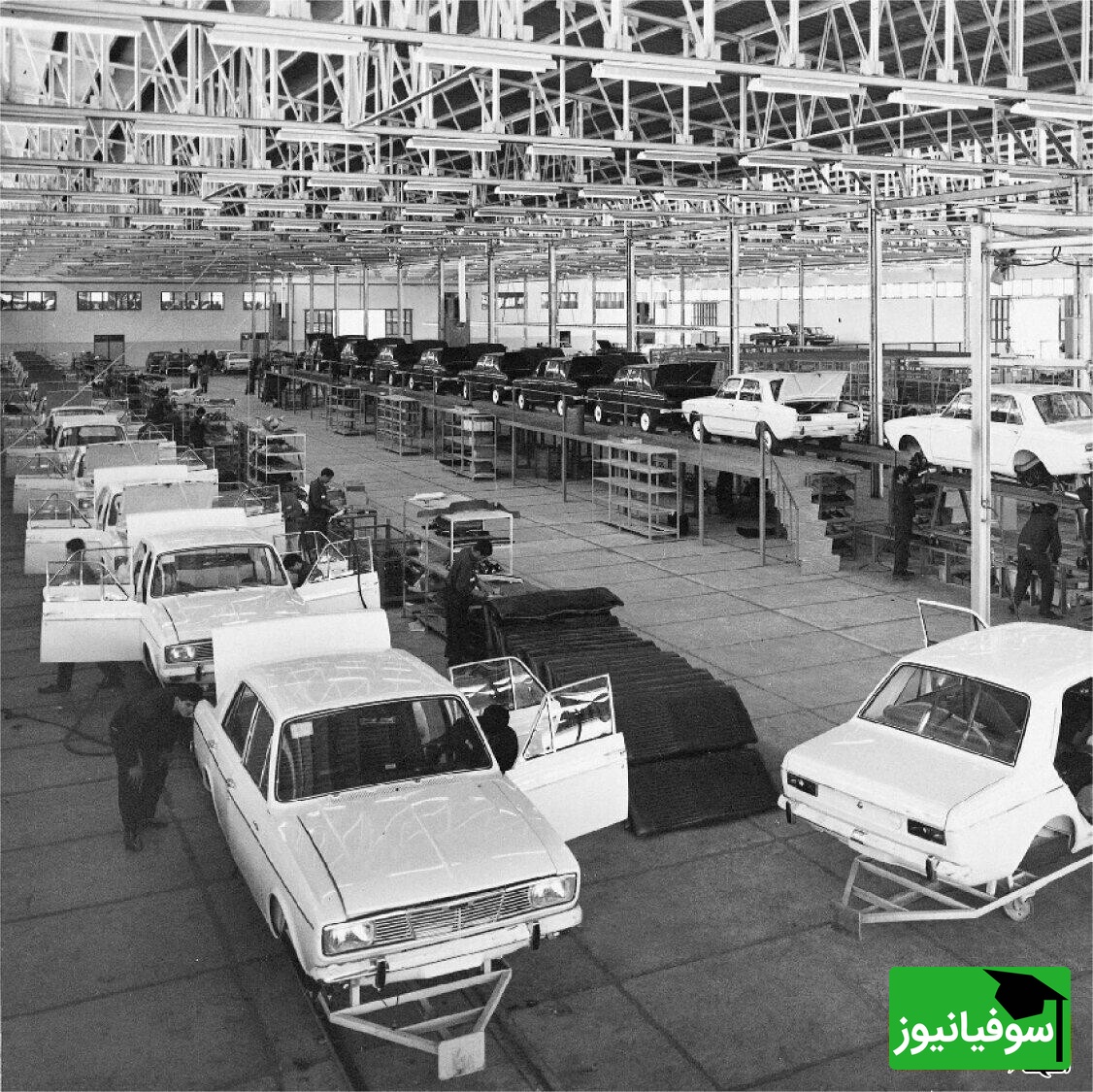  خط تولید کارخانه پیکان جوان ناسیونال دهه 50