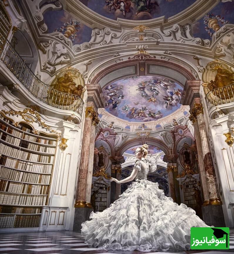 نگاهی به معماری شگفت‌انگیز و چشم نواز زیباترین کتابخانه اتریش/ اِلِمان‌های چشم‌نوازی از وحی الهی در بزرگترین کتابخانه رهبانی جهان+ تصاویر