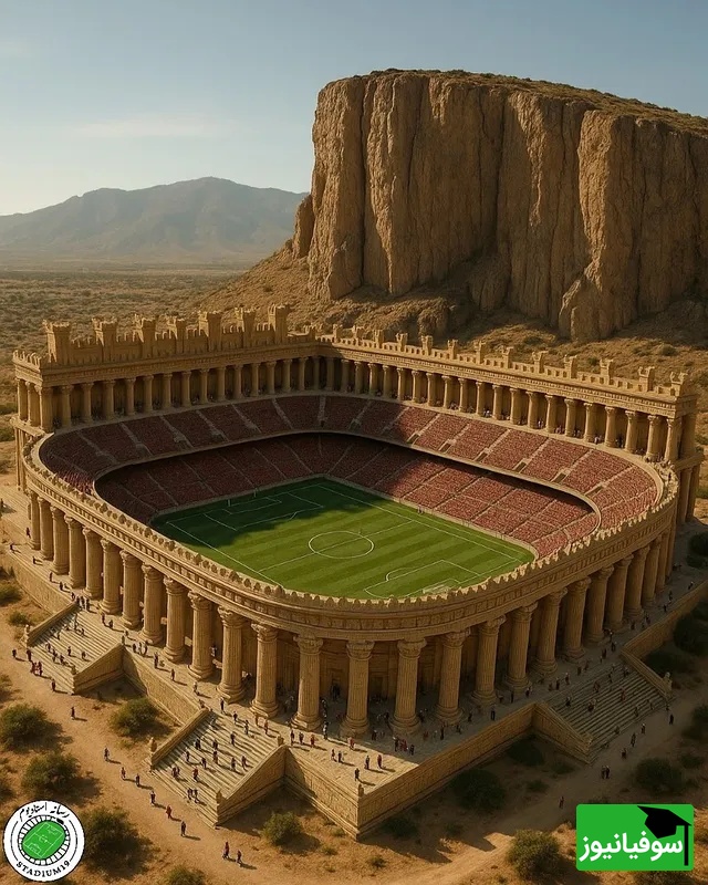 طراحی استادیوم با الهام از معماری هخامنشی؛ شاهکاری که چشم هر بیننده‌ای را خیره می‌کند+ عکس