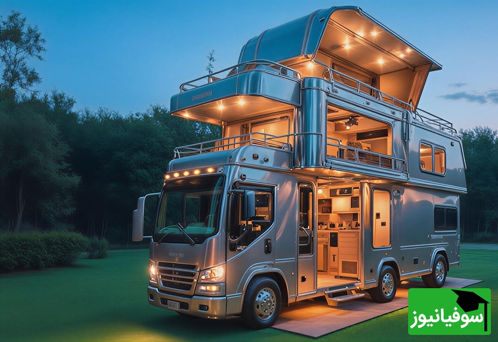 (ویدیو) این کمپر مسافرتی یه قصر متحرکه!/ شاهکار واقعی برای میلیونرایی که عاشق سفر هستن😍