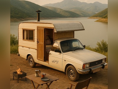 با این خلاقیت ایرانی، سفر شمال دیگه واجب شد! کمپر پیکان با ویو ابدی / هنر نزد ایرانیان و است و بس🤣