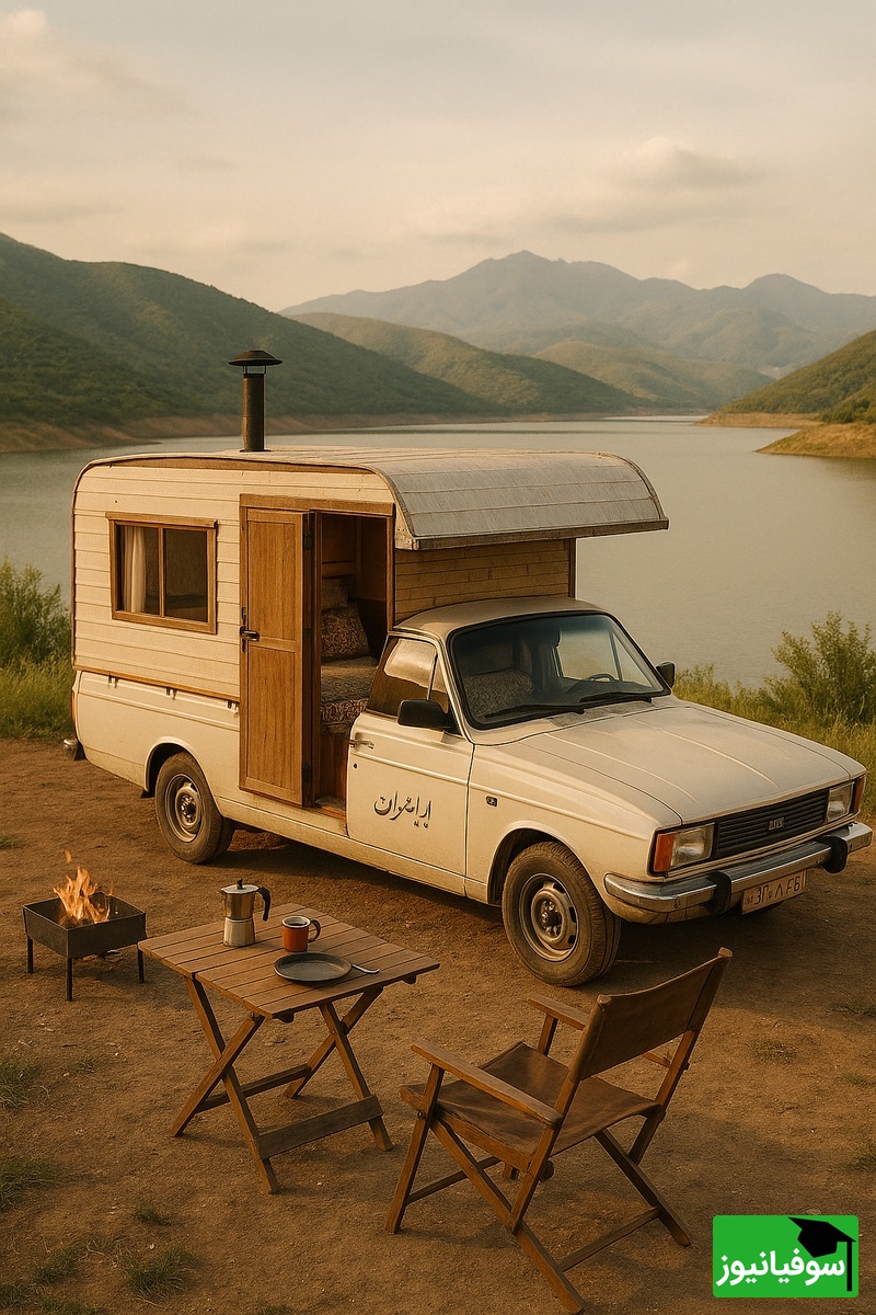 با این خلاقیت ایرانی، سفر شمال دیگه واجب شد! کمپر پیکان با ویو ابدی / هنر نزد ایرانیان و است و بس🤣