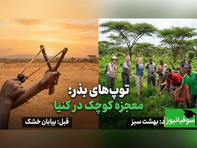 (ویدئو) از هواپیما تا دستِ بچه‌ها؛ توپ سیاهی در کنیا که بیابان را آرام‌آرام به جنگل سبز  تبدیل کرد