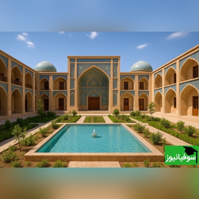 هوش مصنوعی اینبار مدرسه‌ای با معماری ایرانی ساخت/ دیگه میتونی وسط درس بپری تو حوض آب!😂 +عکس