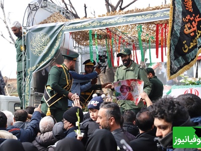 (ویدئو) از میدان شهدا تا میدان ساعت؛ امواج دریای غیرت در تشییع پیکر مطهر شهدا در تبریز