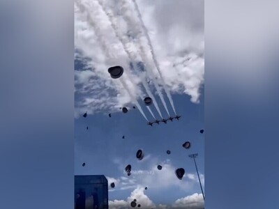 (ویدئو) متفاوت‌ترین جشن فارغ‌التحصیلی جهان برای دانشجویان نیروی هوایی آمریکا