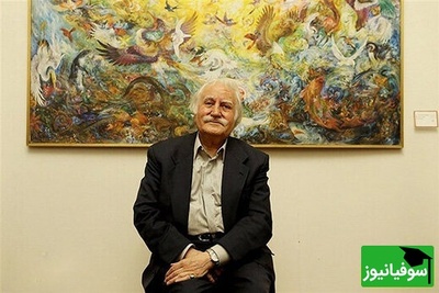 به بهانه فوت هنرمند بزرگ ایرانی، نگاهی به چیدمان منزل استاد فرشچیان در ایران و آمریکا مزین به آثار هنری ایشان/ کاغذ دیواری های نفیس، آباژور رومیزی، تابلو قلم زنی، کنده کاری روی ستون ها و...