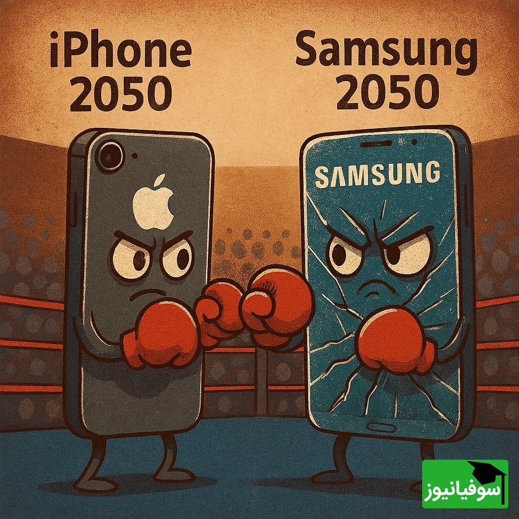 این ویدئو رو طرفدارای آیفون و سامسونگ نبینن! /طراحی جالب برندهای مختلف گوشی در سال 2050؛ خلاقیت سامسونگ تو عکاسی عالی بود😂/ تو بودی کدومو میخریدی؟!