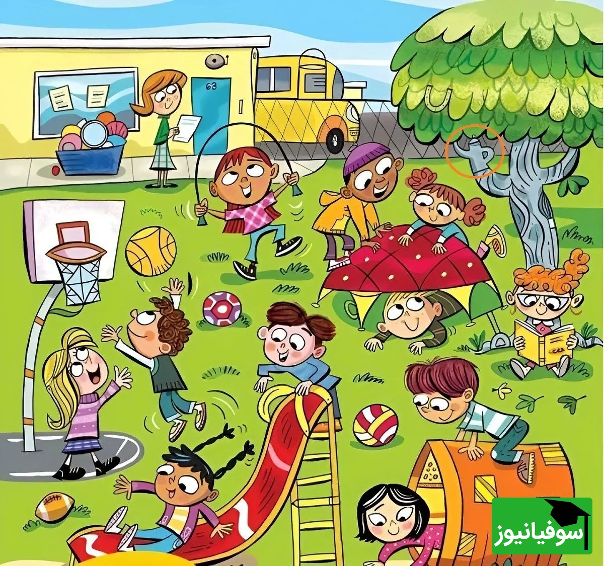 پاسخ تست بینایی یافتن قوری در پارک