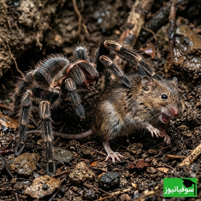 رویارویی مرگبار موش و رتیل؛ لحظه‌ای بی‌رحمانه در حیات وحش