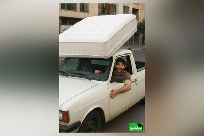 خلاقیت خنده‌دار راننده وانت تهرانی در حمل ویژه بار حماسه ای آفرید جهانی / بفرما تکنولوژی وطنی😂