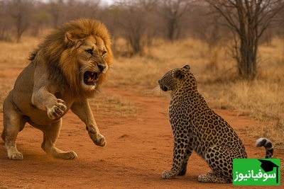 ویدئوی حیات وحش روز؛ این ماجرا: رویارویی نفس‌گیر شیر و پلنگ؛ لحظه‌ای که سرک‌کشیِ پلنگ، او را وارد قلمرو مرگ کرد