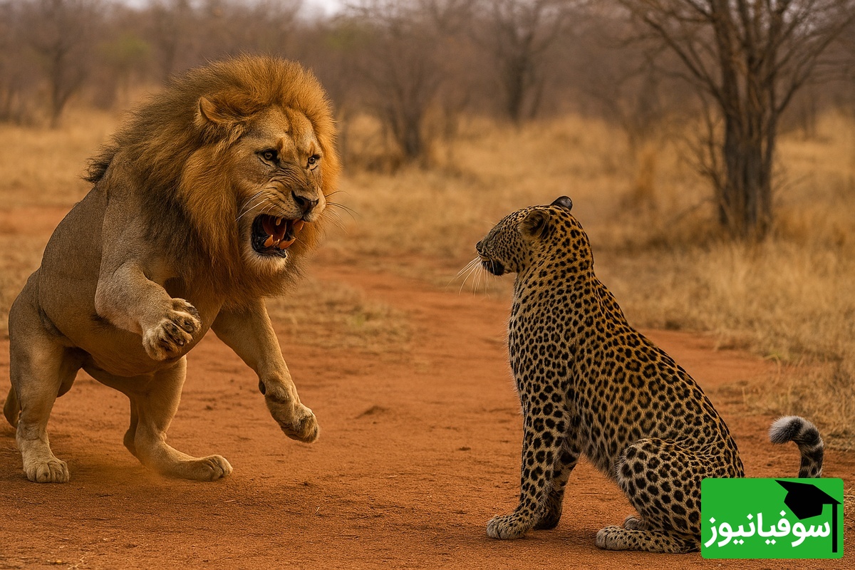 ویدئوی حیات وحش روز؛ این ماجرا: رویارویی نفس‌گیر شیر و پلنگ؛ لحظه‌ای که سرک‌کشیِ پلنگ، او را وارد قلمرو مرگ کرد