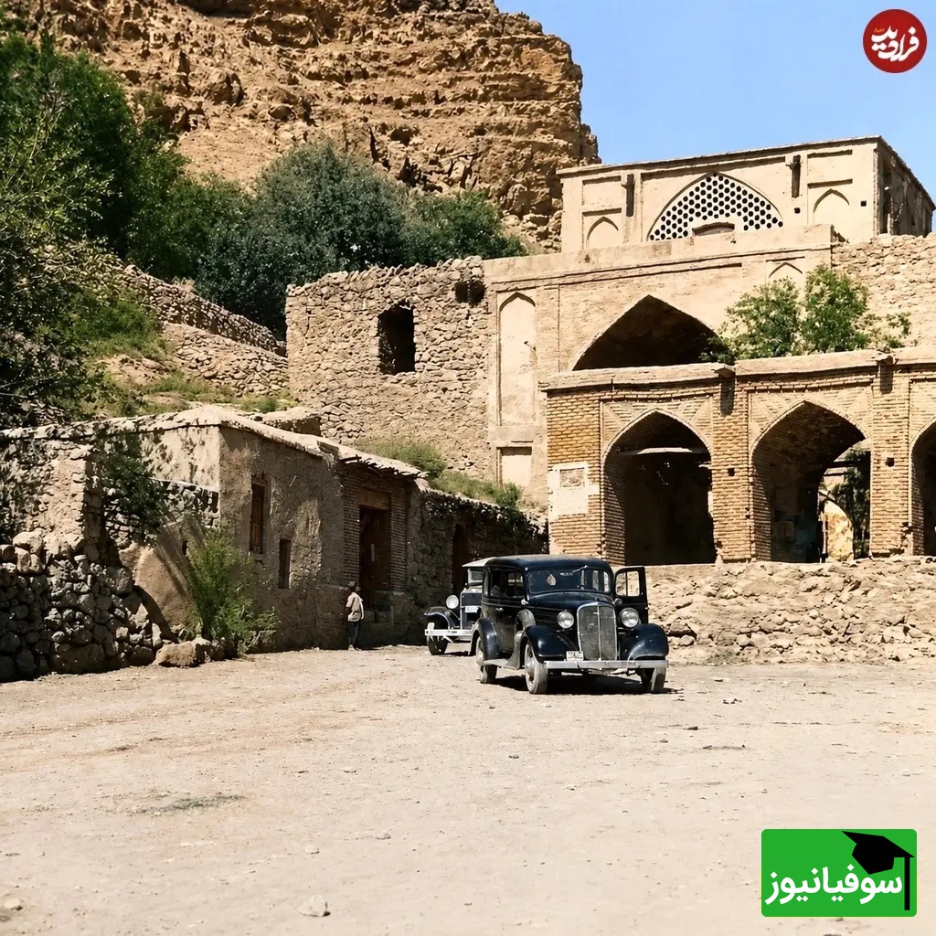 عبور دو اتومبیل از دروازه قرآن شیراز