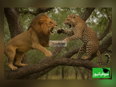 (ویدئو) مستند حیات وحش حیوانات/ راز بقا:جدال نفس‌گیر  شیر و پلنگ این بار بر فراز آسمان