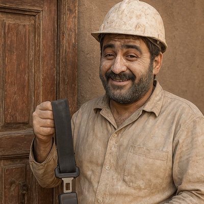 زنگ خلاقیت : ابتکار خنده دار و تحسین برانگیز اوستا بنای ایرانی در ساخت در حماسه آفرید/ پراید همیشه در صحنه