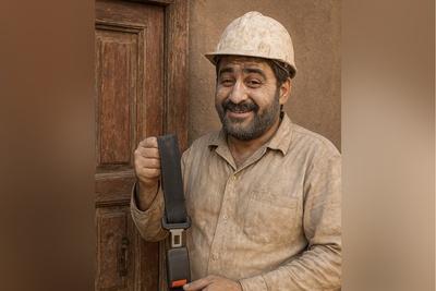 زنگ خلاقیت : ابتکار خنده دار و تحسین برانگیز اوستا بنای ایرانی در ساخت در حماسه آفرید/ پراید همیشه در صحنه