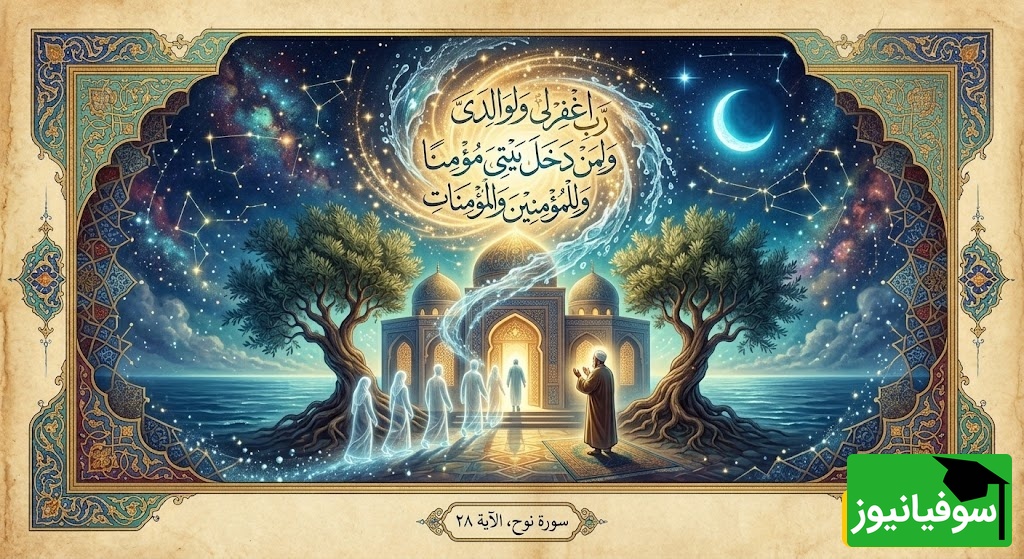 «رَّبِّ اغْفِرْ لِی وَلِوَالِدَیَّ وَلِمَن دَخَلَ بَیْتِیَ مُؤْمِنًا وَلِلْمُؤْمِنِینَ وَالْمُؤْمِنَاتِ»