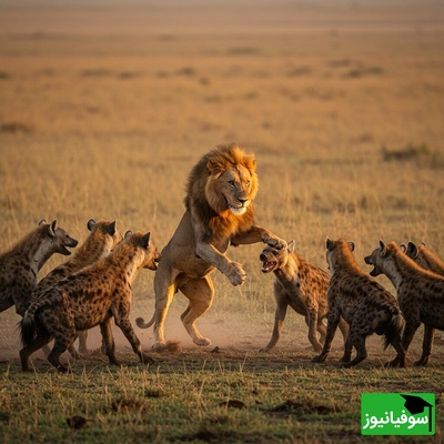 ویدئو| مستند حیات وحش؛ لحظه نفس‌گیر نجات شیر، سلطان جنگل از محاصره ده‌ها کفتار گرسنه!