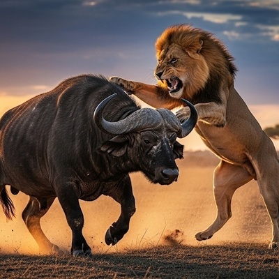 (ویدئو) مستند حیات وحش حیوانات/ راز بقا، این داستان: نبرد تماشایی شیرهای خشمگین و گاومیش‌های وحشی در دشت آفریقا؛ لحظه‌ای که طبیعت تصمیم می‌گیرد چه کسی زنده بماند 🦁