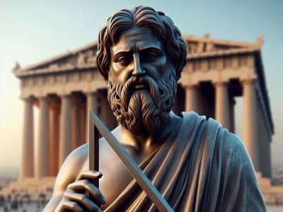 تصویر / هم‌افزایی ذهن‌های بزرگ؛ فیثاغورس و یک مهندس جوان در آتن و رازگشایی از محاسبات ریاضی