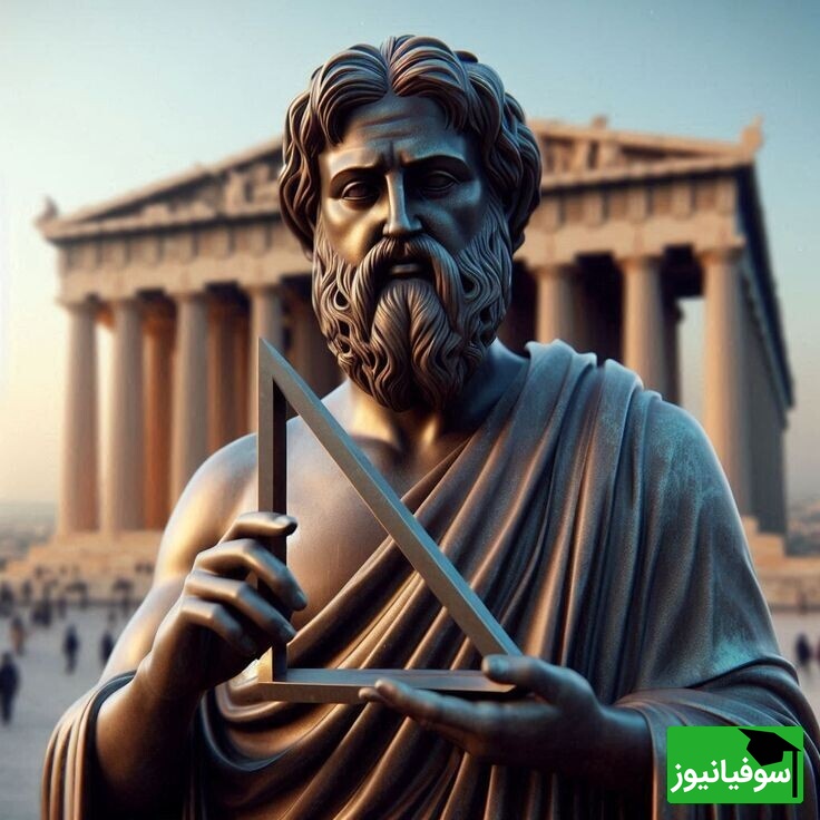 تصویر / هم‌افزایی ذهن‌های بزرگ؛ فیثاغورس و یک مهندس جوان در آتن و رازگشایی از محاسبات ریاضی