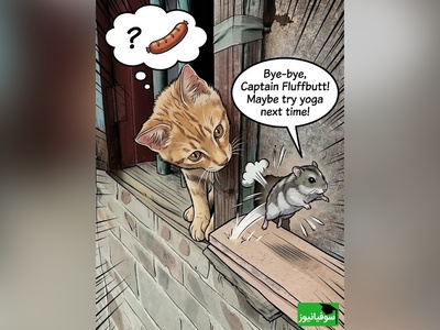 لحظات خنده دار گرفتن موش توسط گربه🤣 / ناکام ماندن عملیات صید موش (ویدئو)