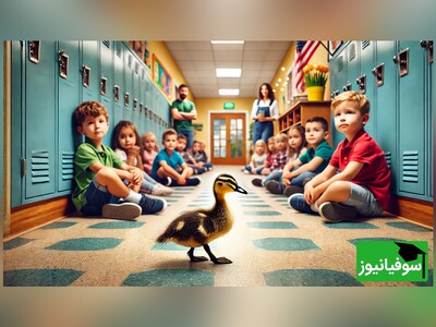 پربازدیدترین ویدئو از مدرسۀ منچستر انگلیس/ برید کنار اردکی نشید/ جوجه اردک‌های کیوت همراه مادرشون اومدن تو مدرسه درس بخونن😍