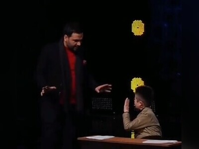 ویدیو/ التماس "احسان علیخانی" به پسر نخبه‌ای که انگلیسی پرسید/ جان بابات ضایع نکن من مصدوم بودم