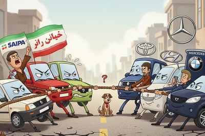 ویدئوی وایرال کل‌کل ماشین‌ها؛ بنز و BMW درگیر، پژو پارس شاخ شد، 206 استایل ترکوند!
