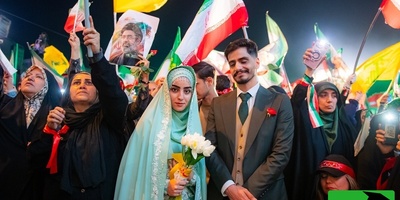پشت‌صحنه جشن عروسی زوج‌های جان‌فدای ایران در روز ازدواج / حرکت کاروان متفاوت عروسی در خیابان های پایتخت