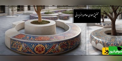 تلفیق معماری معاصر و هنر ایرانی؛ نیمکت با الهام از نقش قالی/ حقیقتا هنر نزد ایرانیان است و بس(+عکس)