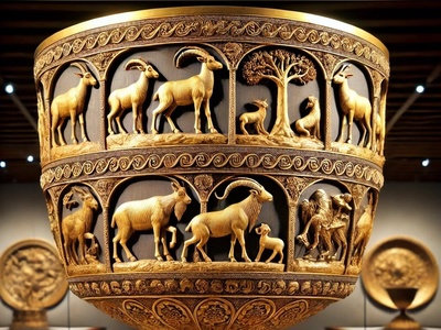 (عکس) جام افسانه زندگی؛ اولین کتاب زیست‌شناسی تاریخ بشریت بر طلای جاودانه تمدن مرموز و سه‌هزار ساله مارلیک