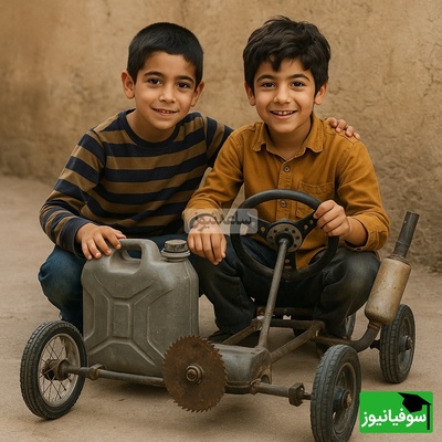 خلاقیت تحسین‌برانگیز دو پسربچه نخبه ایرانی برای ساخت خودرو با وسایل بلااستفاده، ایلان ماسک‌های آینده اینان / هنر نزد ایرانیان است و بس
